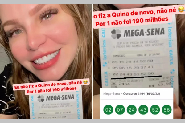 Após ganhar mais de 50 vezes na loteria, ex-BBB acerta quina na Mega-Sena