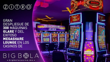 Zitro implanta 300 máquinas GLARE e o sistema MEGASHARE Lounge nos Casinos Big Bola no México