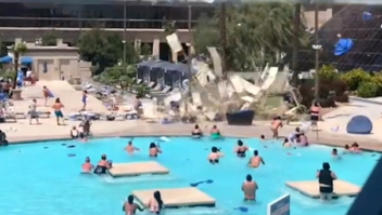 Ventania causa caos e faz móveis voar na piscina do Luxor Hotel and Casino de Las Vegas