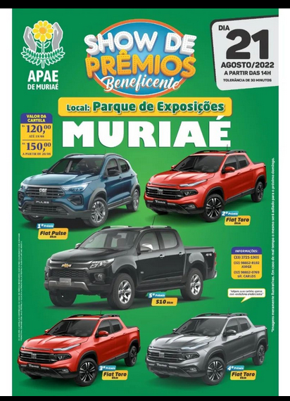 APAE de Muriaé reúne milhares de pessoas para sorteio de carros em bingo 1