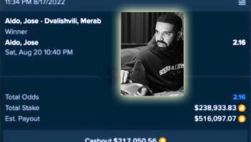 Drake aposta R$ 1,2 milhão em vitória de José Aldo 1