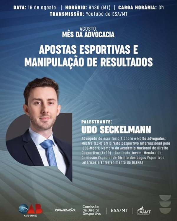 OAB-MT realiza palestra virtual sobre ‘Apostas Esportivas e Manipulação de Resultados’ 1