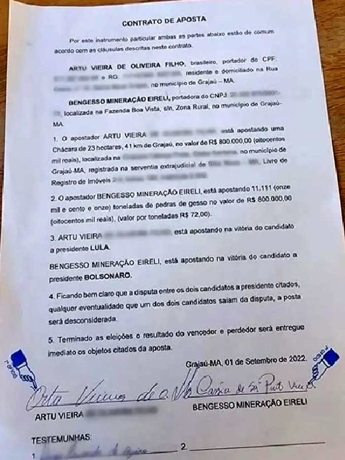 Empresário maranhense que fez campanha para Bolsonaro em 2018 aposta R$ 800 mil na vitória de Lula 2
