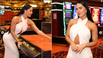 Graciele Lacerda usa look com transparência em cassino de navio de cruzeiro de Zezé e Luciano