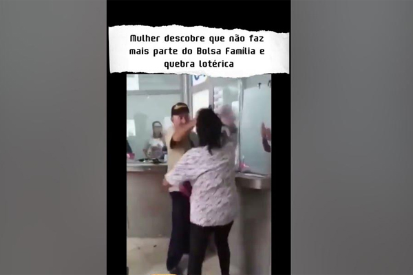 Mulher quebra tudo em casa lotérica após seu saque ser negado; veja vídeo