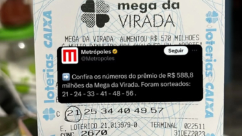 Chegou perto! Homem mostra bilhete “quase premiado” da Mega da Virada
