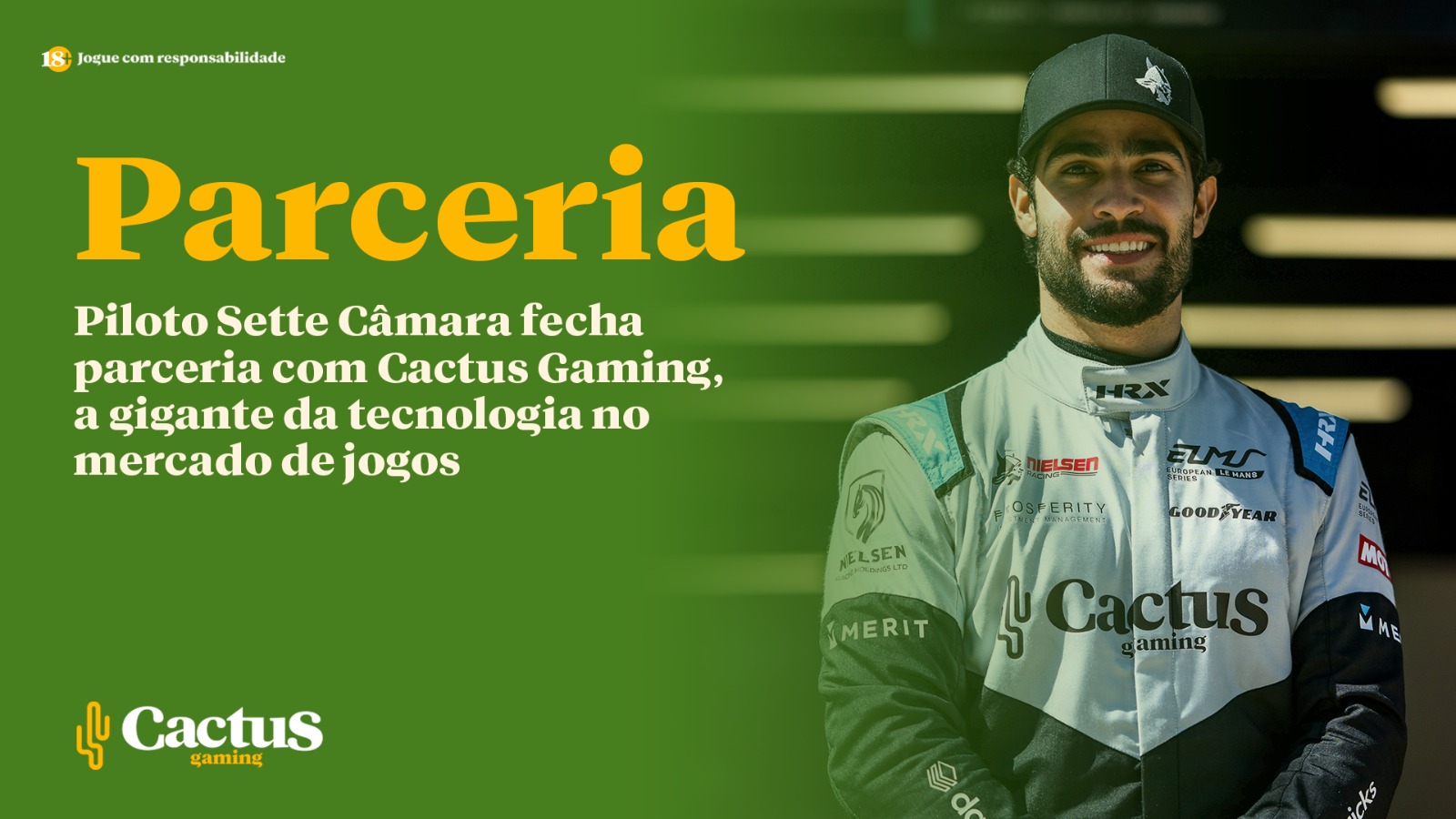 Cactus Gaming firma parceria com o piloto Sérgio Sette Câmara