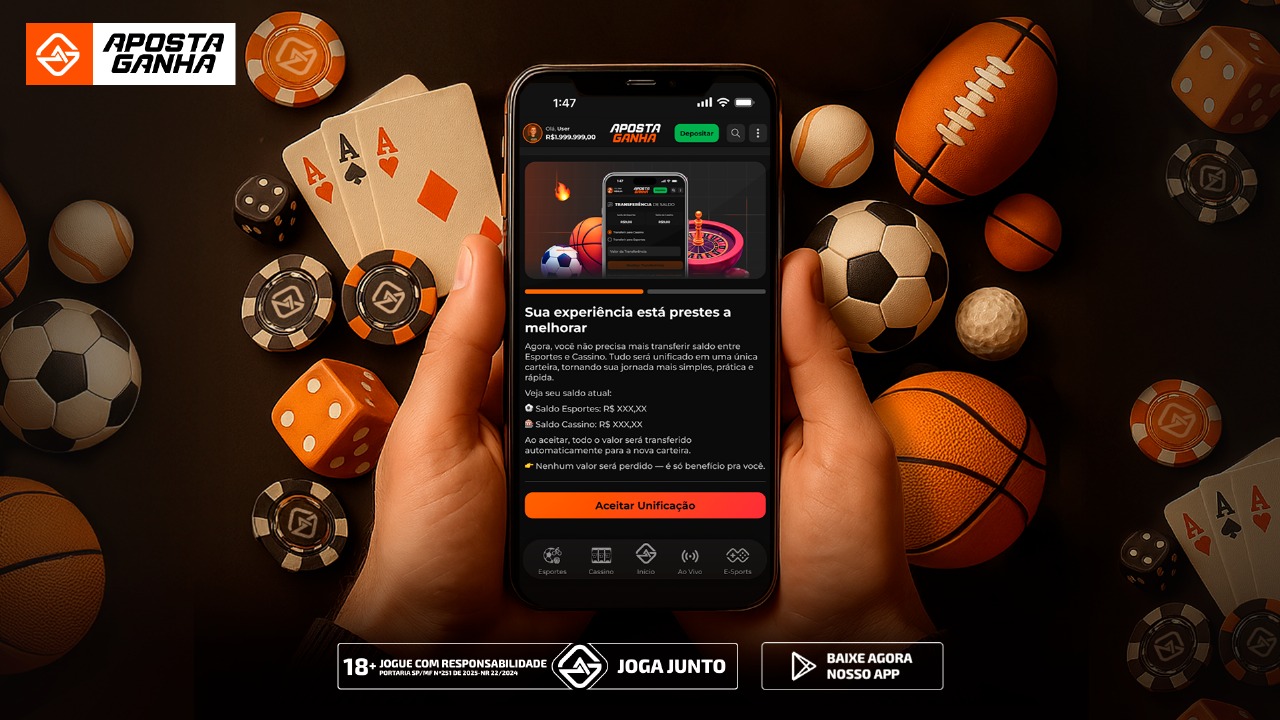 Aposta Ganha unifica saldos de esportes e cassino trazendo mais praticidade na experiência do usuário