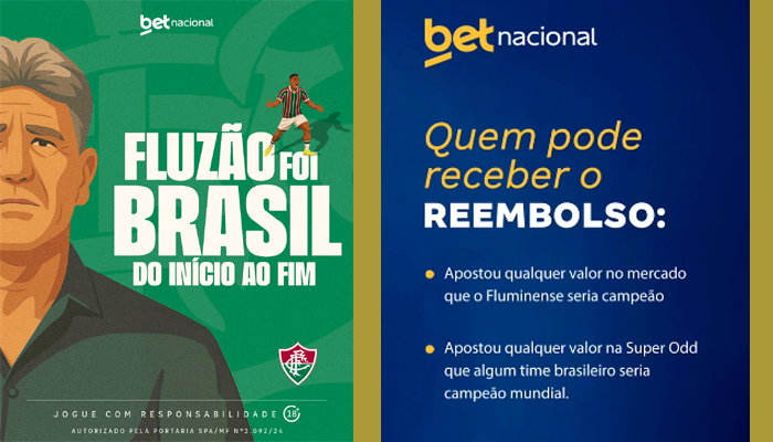 Betnacional anuncia reembolso para quem apostou no Fluminense campeão mundial