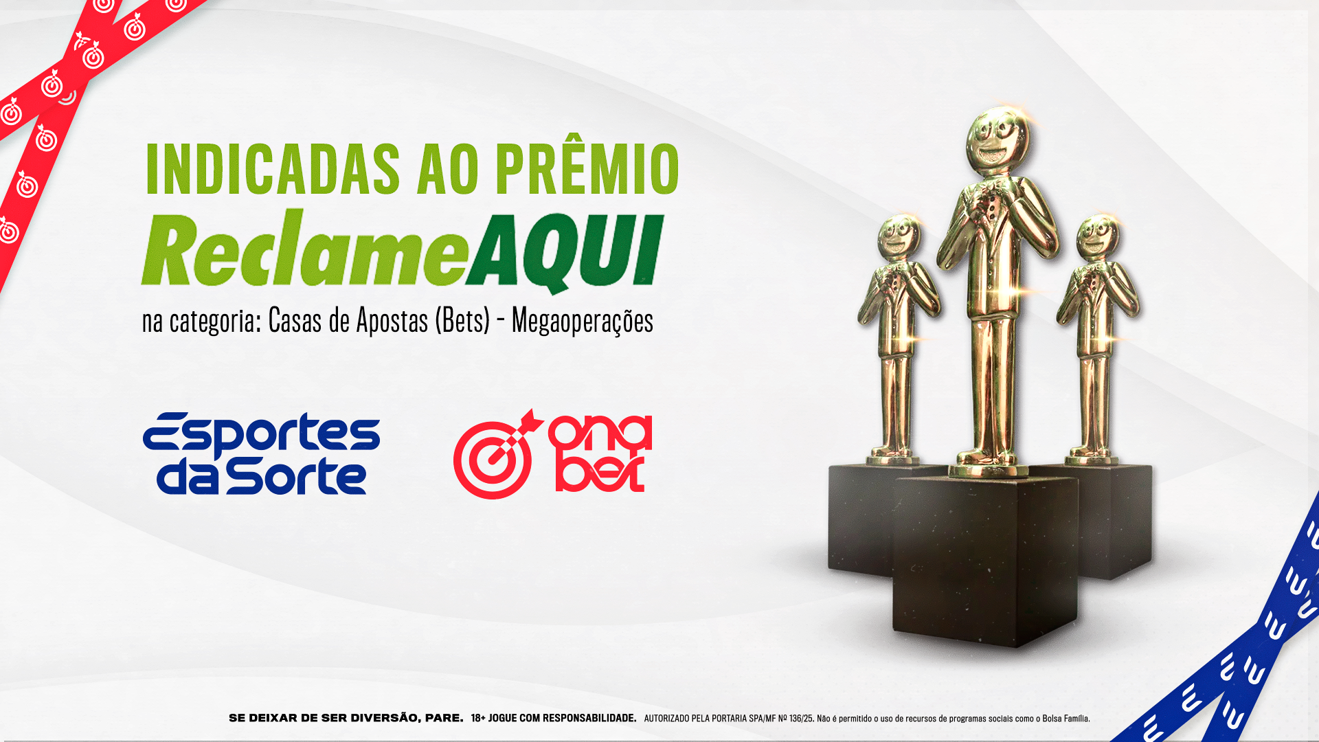 Esportes da Sorte e OnaBet são indicadas ao Prêmio ReclameAQUI 2025
