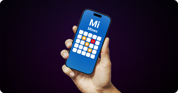 celular com jogo Mines aberto sendo jogado
