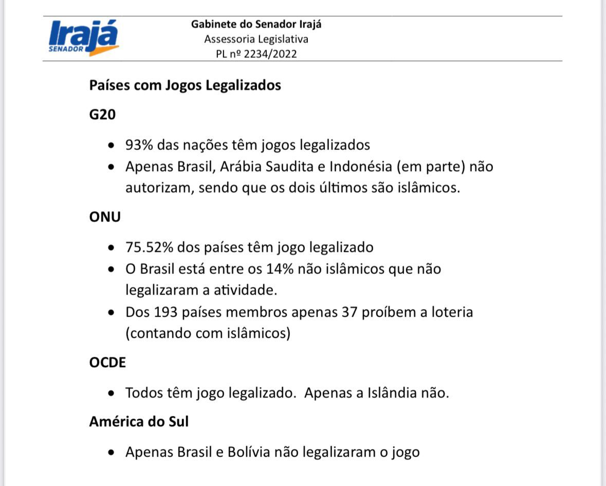 Senador divulga pesquisa com 60% de apoio à legalização dos jogos no Brasil 1