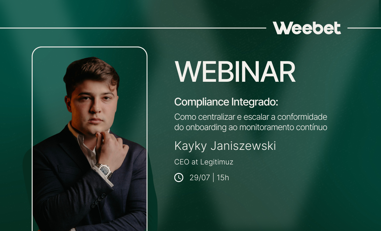 Webinar da Weebet abordará como escalar e centralizar o compliance com abordagem integrada