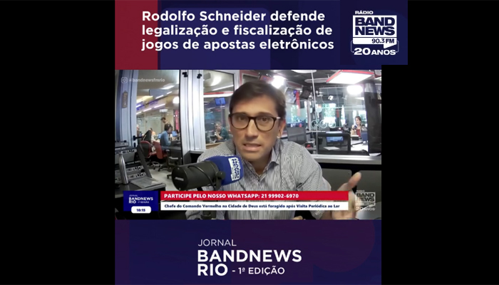 Âncora da Band defende legalização dos jogos de azar para tirar dinheiro do crime
