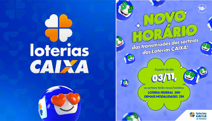 CAIXA altera horários de sorteios das Loterias 1