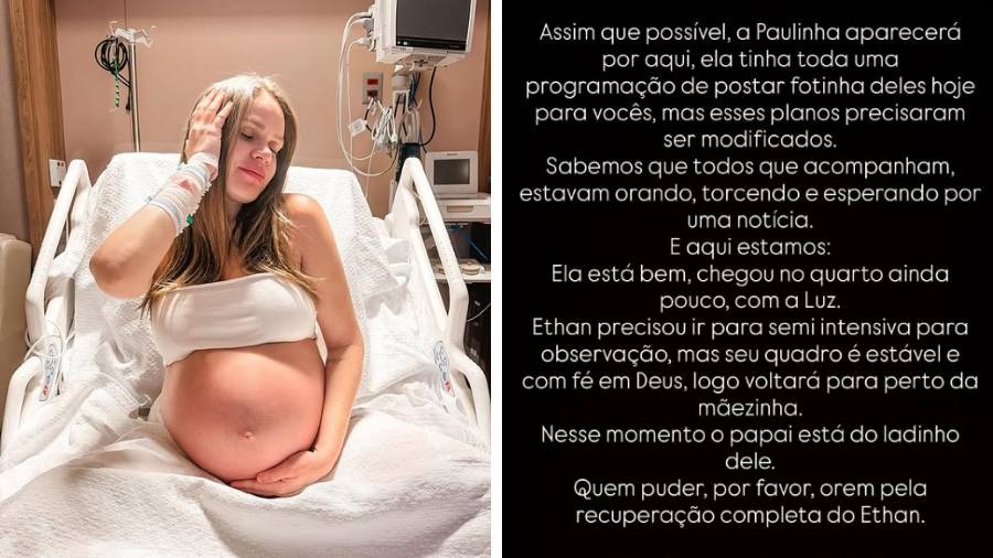Ex-BBB Paulinha Leite dá à luz gêmeos; um dos bebês é internado