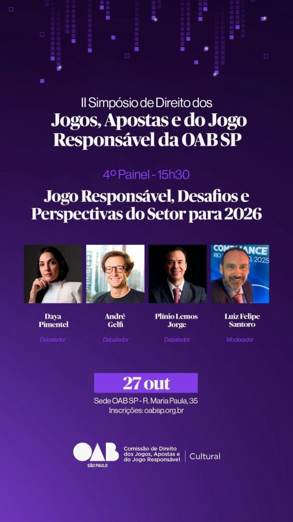 OAB-SP promove II Simpósio de Direito dos Jogos e Apostas neste domingo em São Paulo 1