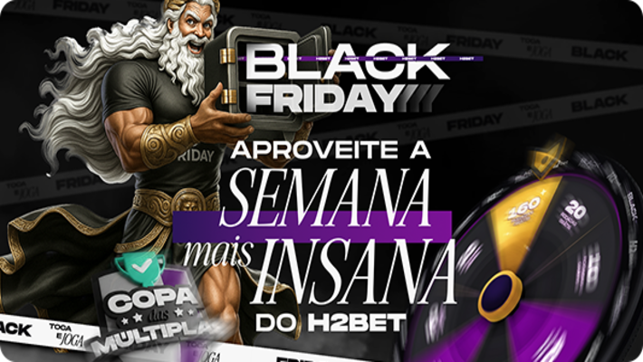 banner com personagens de jogo de cassino com a frase ‘black friday’