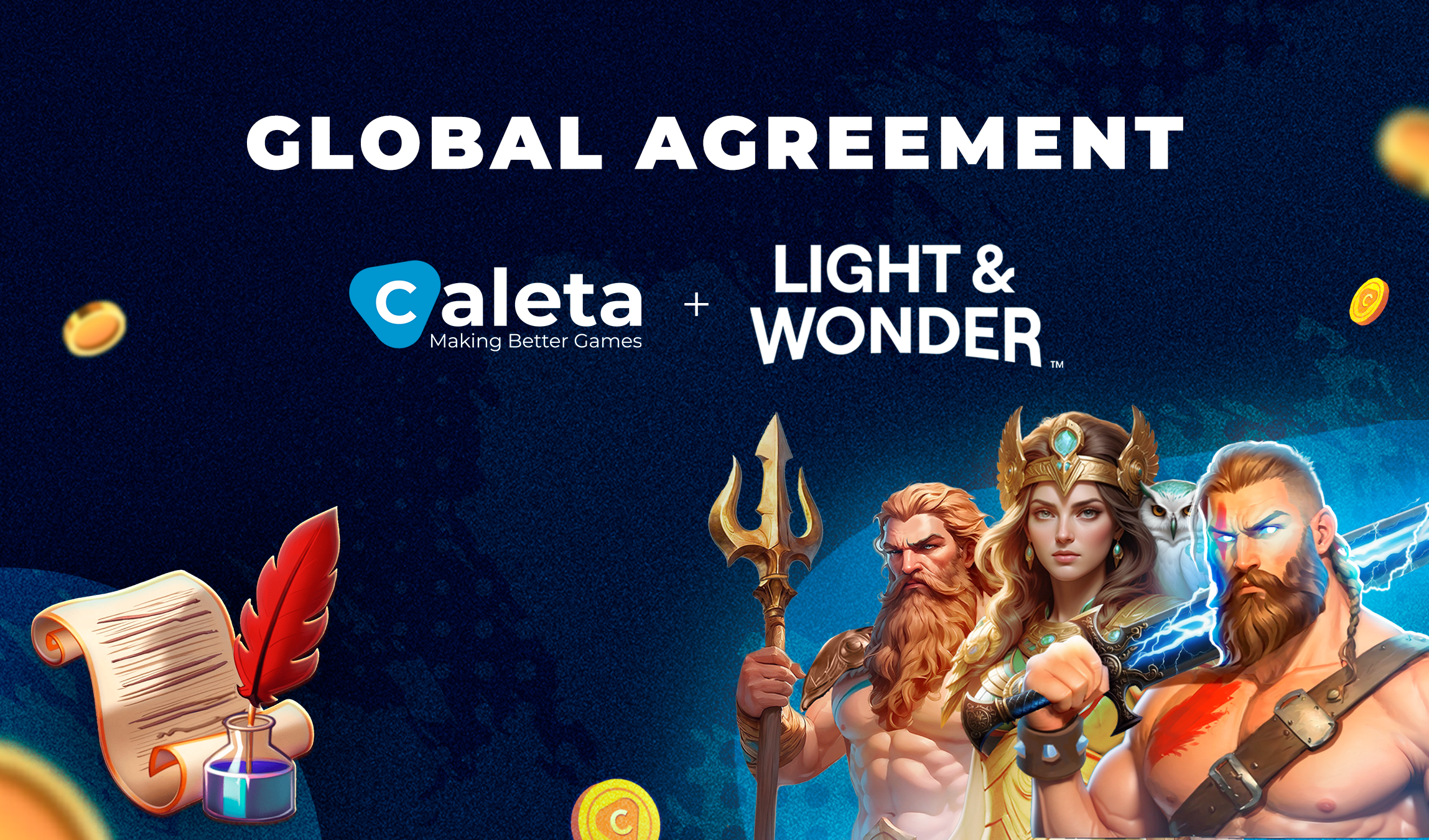 Caleta Gaming assina acordo global com a Light & Wonder para múltiplas jurisdições