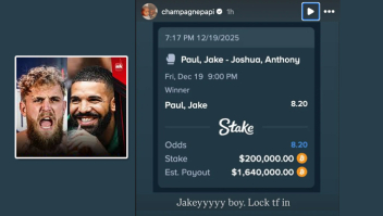 Drake perde US$ 200 mil apostando na vitória de Jake Paul sobre Anthony Joshua