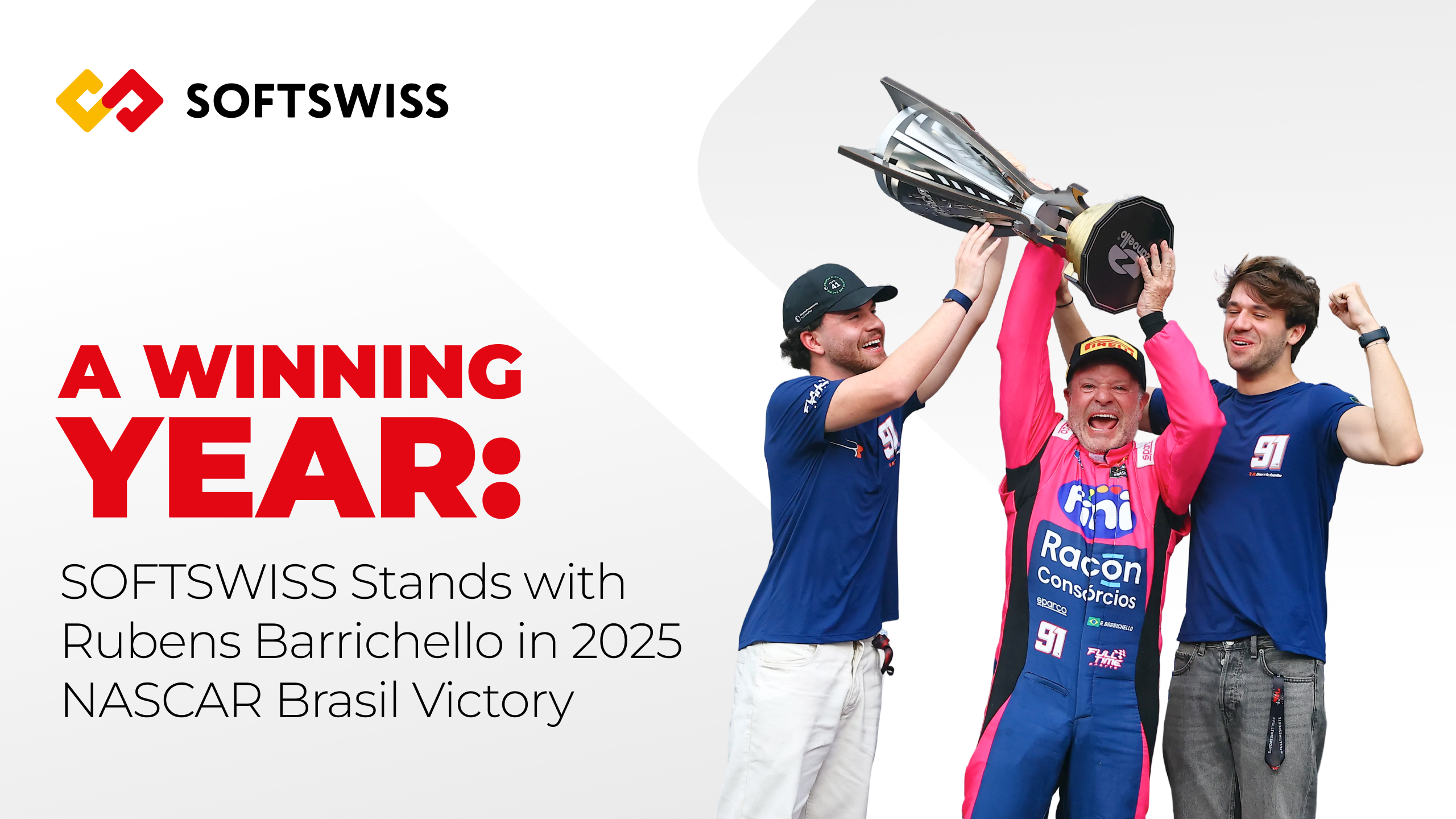 Um Ano de Vitórias: SOFTSWISS está com Rubens Barrichello na vitória da NASCAR Brasil 2025