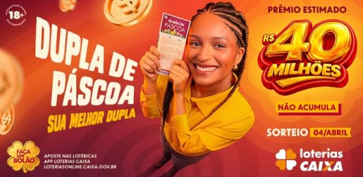 Dupla de Páscoa 2026 tem prêmio aumentado para R$ 40 mi pela Caixa Econômica 1