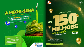 CAIXA Loterias comemora 30 anos da Mega-Sena com sorteio especial e prêmio estimado de R$ 150 milhões