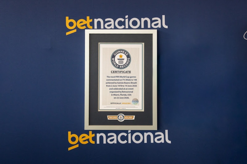 Betnacional consagra Galvão Bueno no Guinness World Records™ com homenagem histórica em Miami 1