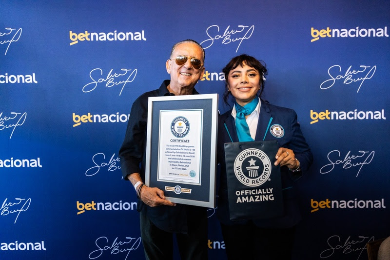 Betnacional consagra Galvão Bueno no Guinness World Records™ com homenagem histórica em Miami