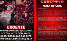 Depois do protesto no Fla-Flu, organizadas do Flamengo oficializam posição contra a proibição das bets