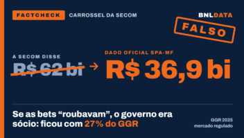 FactCheck BNLData: carrossel da Secom põe na conta das bets regulares a perda do mercado ilegal e esconde que o governo era sócio