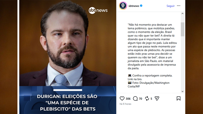 Pelo "plebiscito" de Durigan, proibição das bets não rendeu votos a Lula
