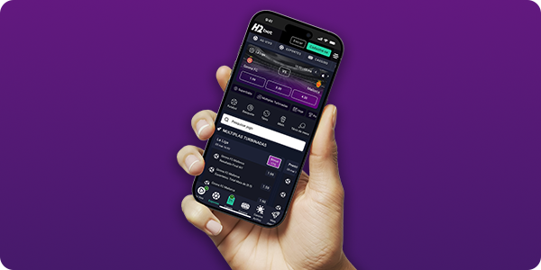 celular aberto na tela de apostas do site h2bet